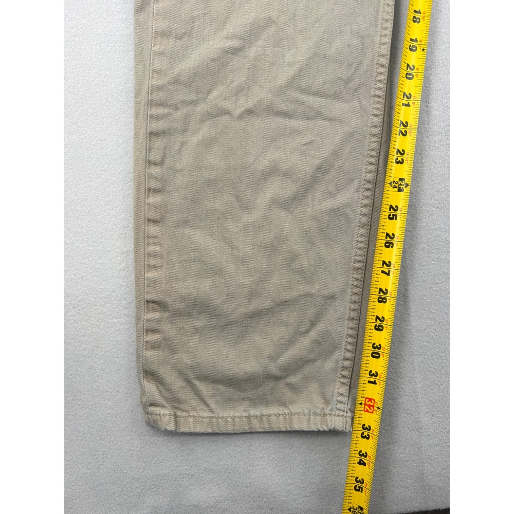 Distressed Levis 505 Regular Fit Khaki Tan Cotton Jeans Mens 38x34 (38x33) - Picture 7 of 13